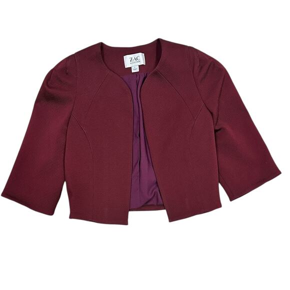 Zac Posen Evening Short Sleeve Tailored Crop Jacket - Picture 7 of 7
